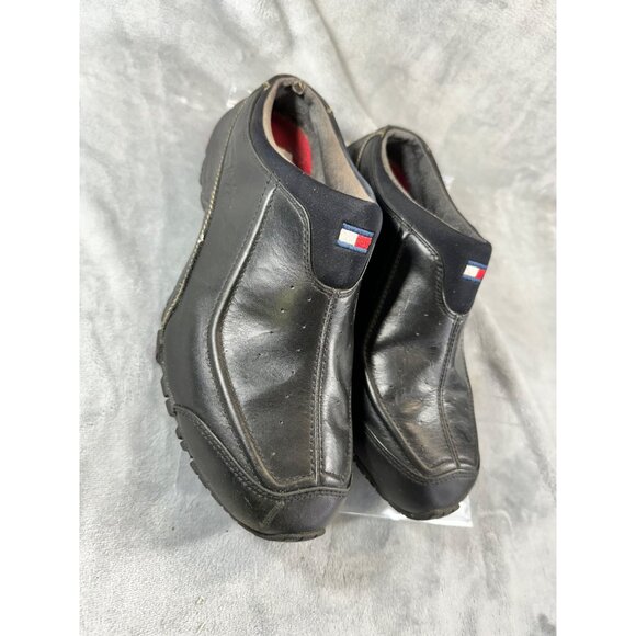 Tommy Hilfiger Shoe mens 10.5M Black Leather Slip On Sneaker Low Back - Picture 10 of 16
